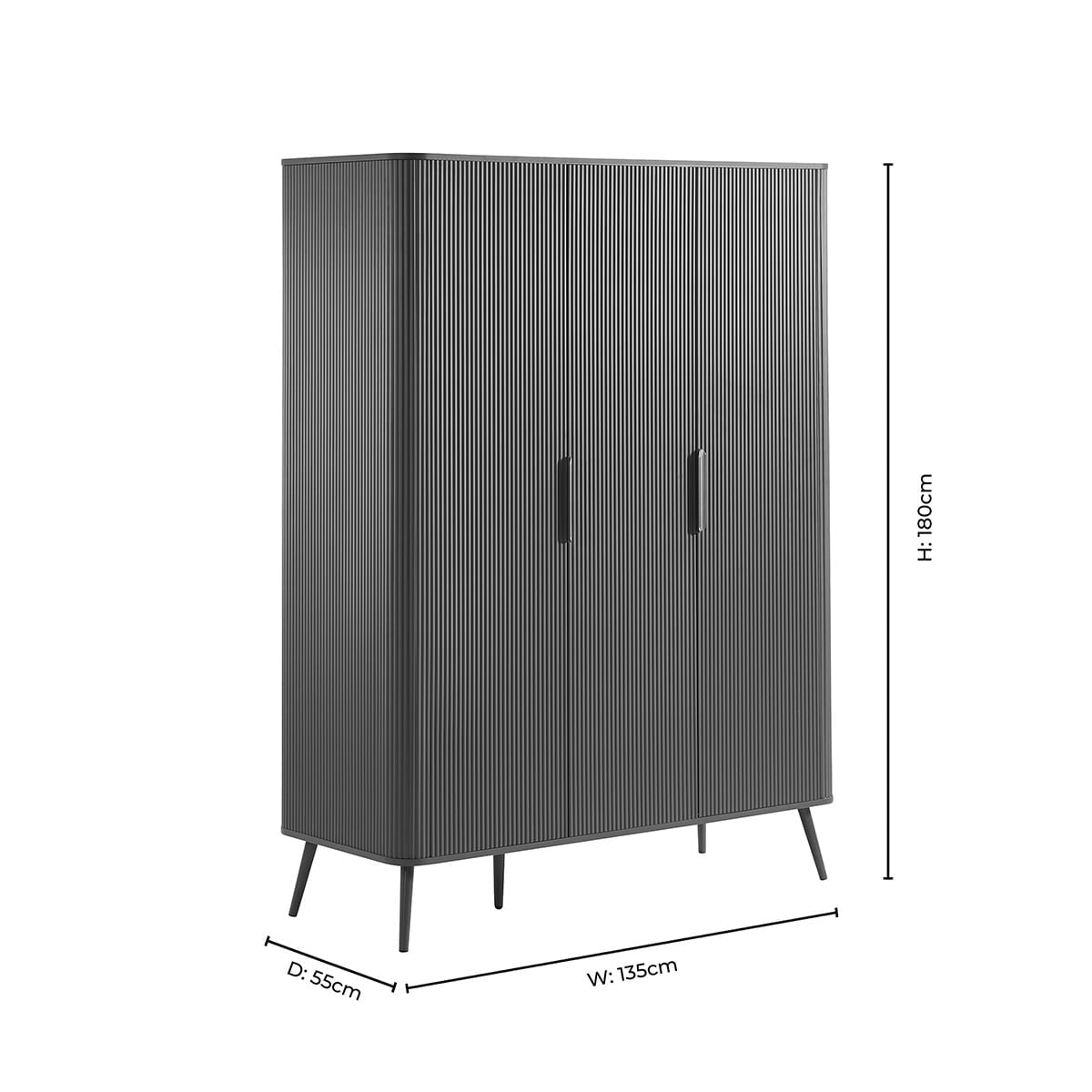Hattie 3 Door Wardrobe - Midnight - DUSK