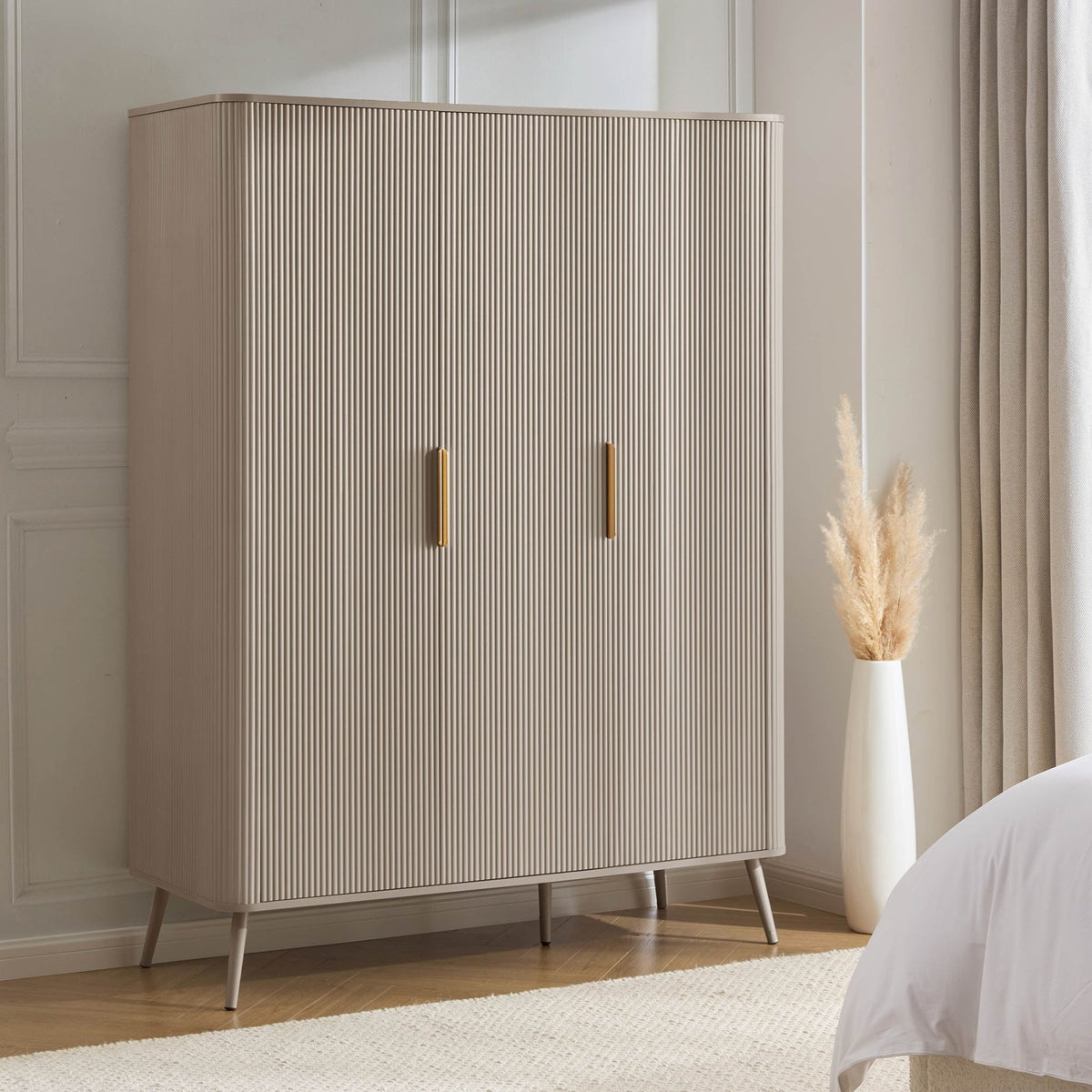 Hattie 3 Door Wardrobe - Taupe - DUSK