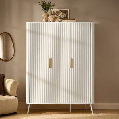 Hattie 3 Door Wardrobe - Warm White - DUSK