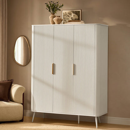 Hattie 3 Door Wardrobe - Warm White - DUSK