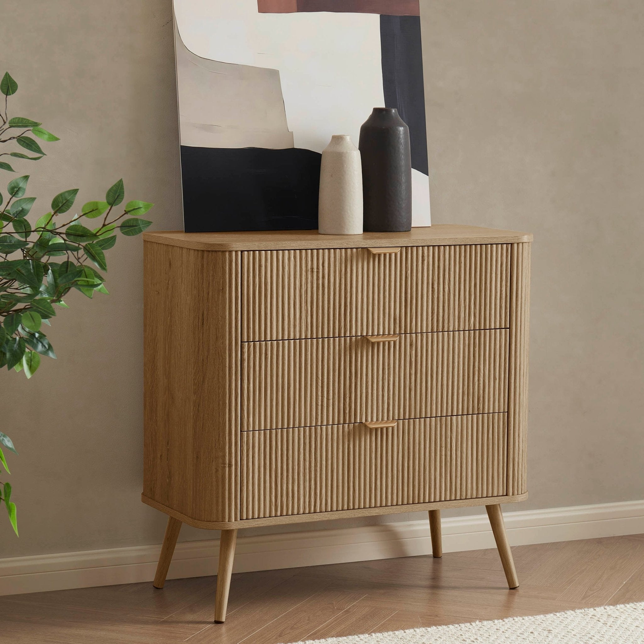 Hattie 3 Drawer Small Chest - Light Wood - DUSK