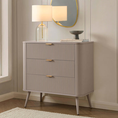Hattie 3 Drawer Small Chest - Taupe - DUSK