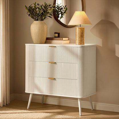 Hattie 3 Drawer Small Chest - Warm White - DUSK