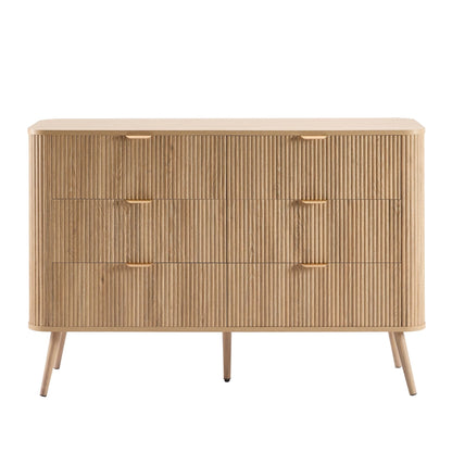 Hattie 6 Drawer Large Chest - Light Wood - DUSK