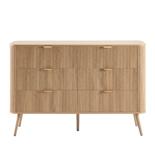 Hattie 6 Drawer Large Chest - Light Wood - DUSK