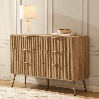 Hattie 6 Drawer Large Chest - Light Wood - DUSK