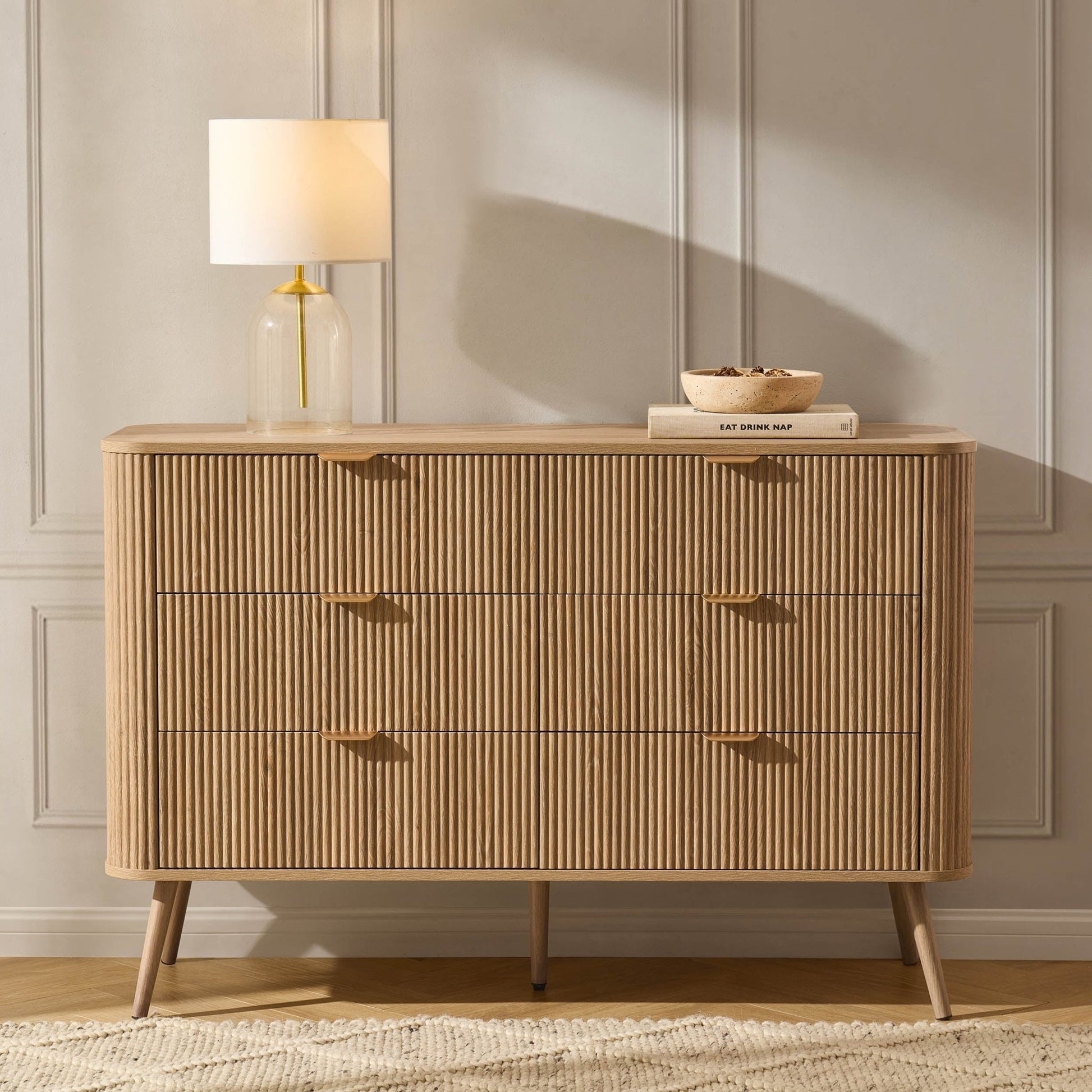Hattie 6 Drawer Large Chest - Light Wood - DUSK