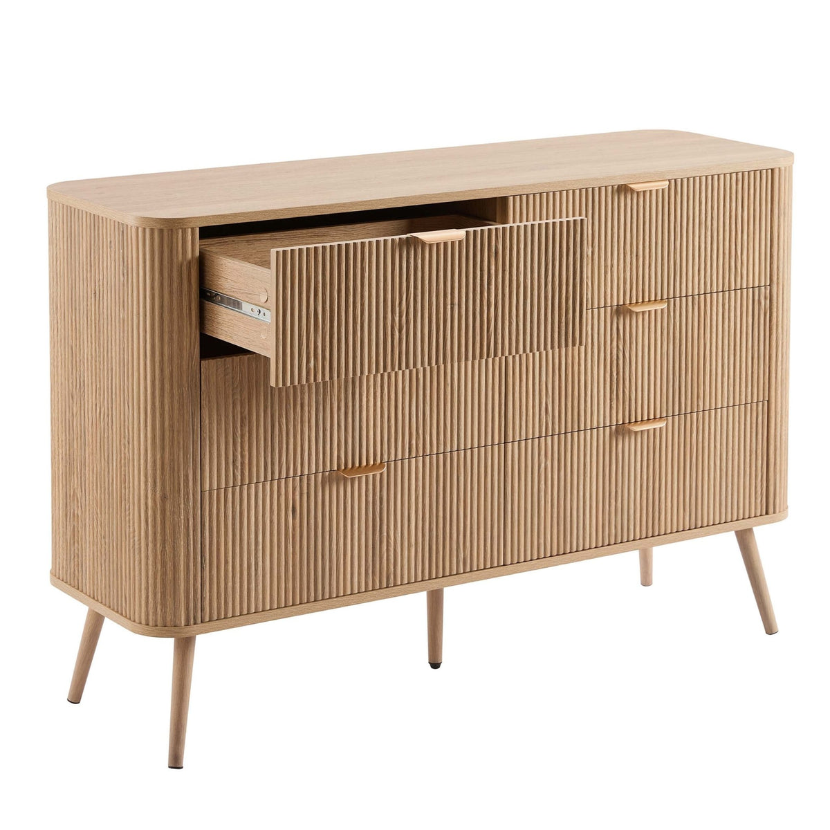 Hattie 6 Drawer Large Chest - Light Wood - DUSK