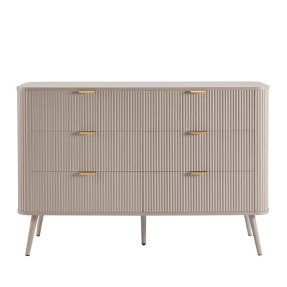 Hattie 6 Drawer Large Chest - Taupe - DUSK