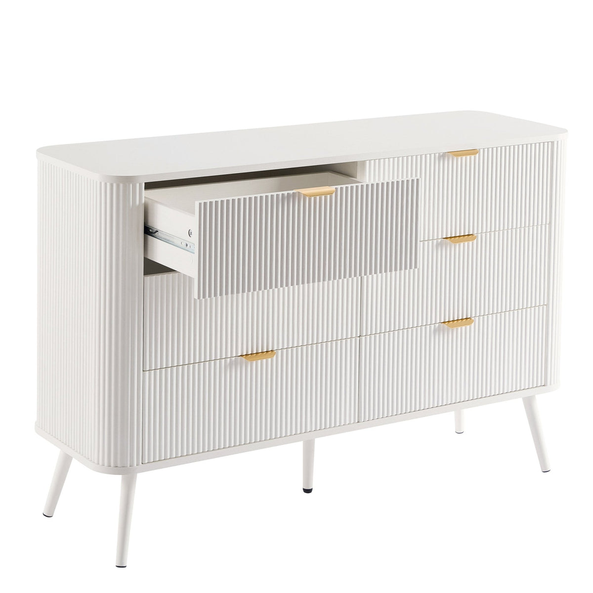 Hattie 6 Drawer Large Chest - Warm White - DUSK