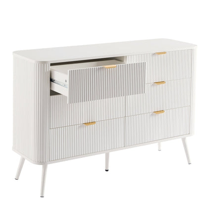Hattie 6 Drawer Large Chest - Warm White - DUSK