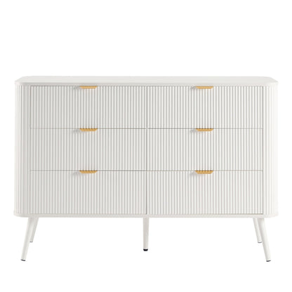 Hattie 6 Drawer Large Chest - Warm White - DUSK