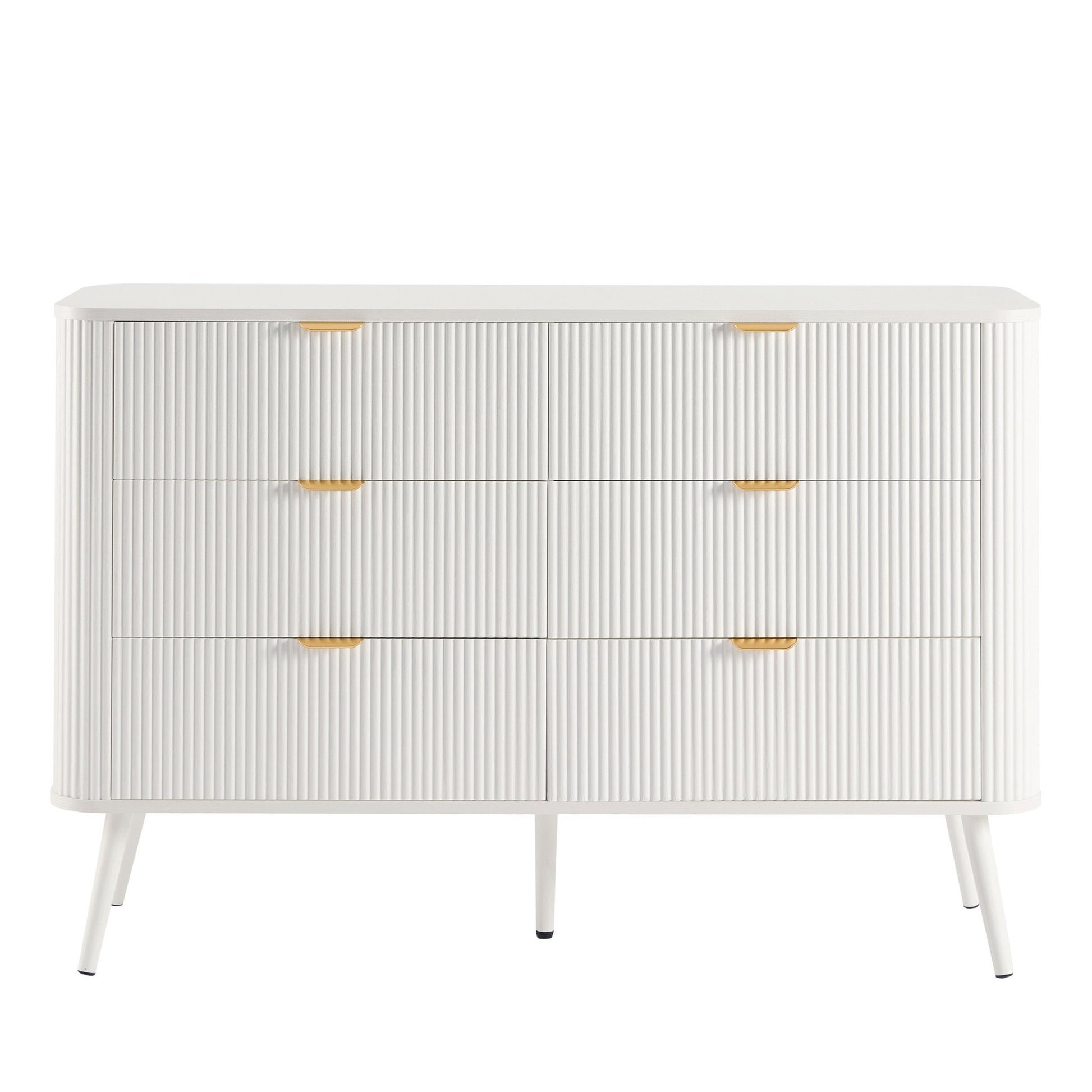 Hattie 6 Drawer Large Chest - Warm White - DUSK