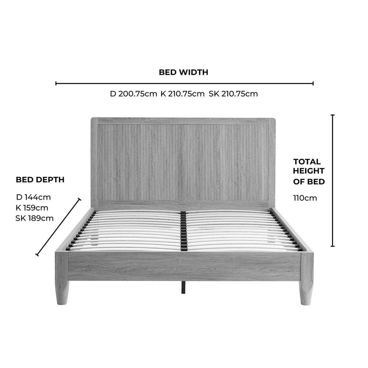 Hattie Bed Frame - Light Wood - DUSK