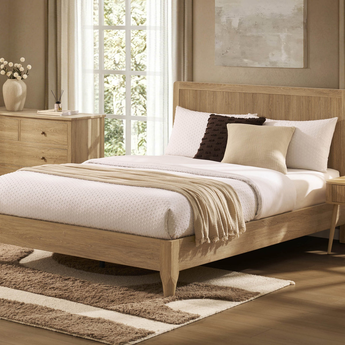 Hattie Bed Frame - Light Wood - DUSK