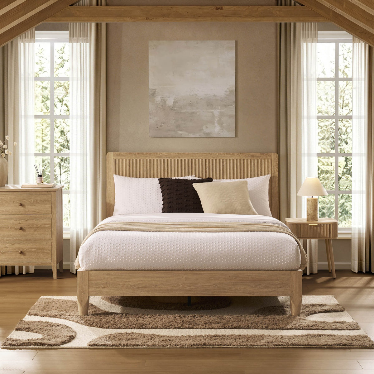 Hattie Bed Frame - Light Wood - DUSK