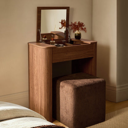 Hattie Compact Dressing Table - Medium Wood - DUSK