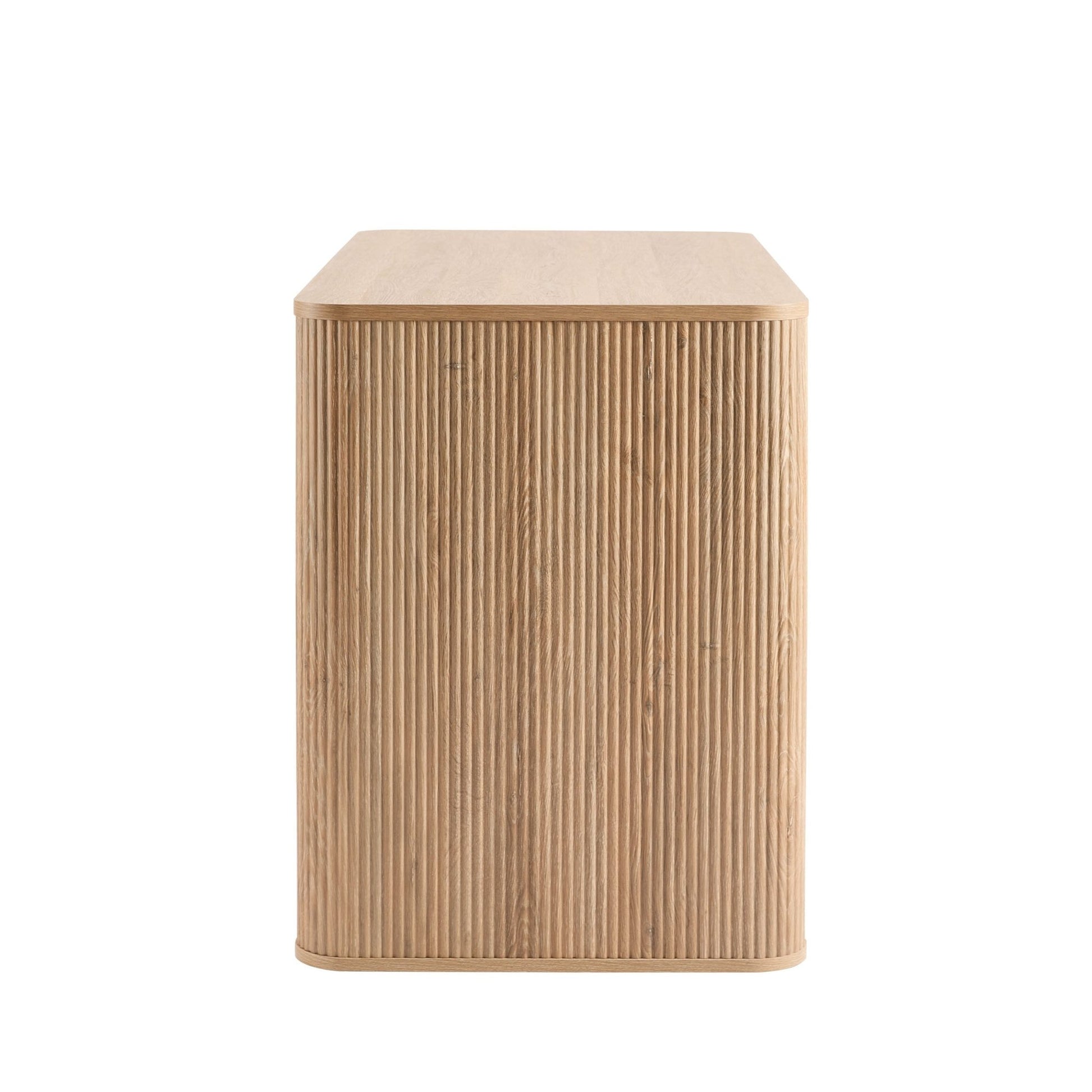 Hattie Large Dressing Table with Drawers - Light Wood - DUSK