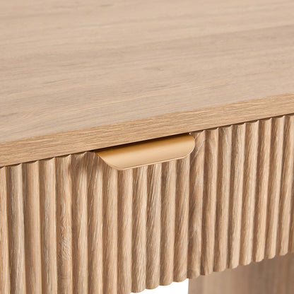 Hattie Large Dressing Table with Drawers - Light Wood - DUSK