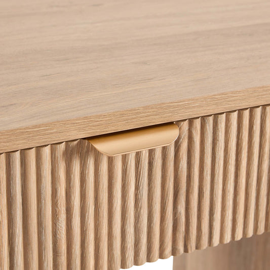 Hattie Large Dressing Table with Drawers - Light Wood - DUSK