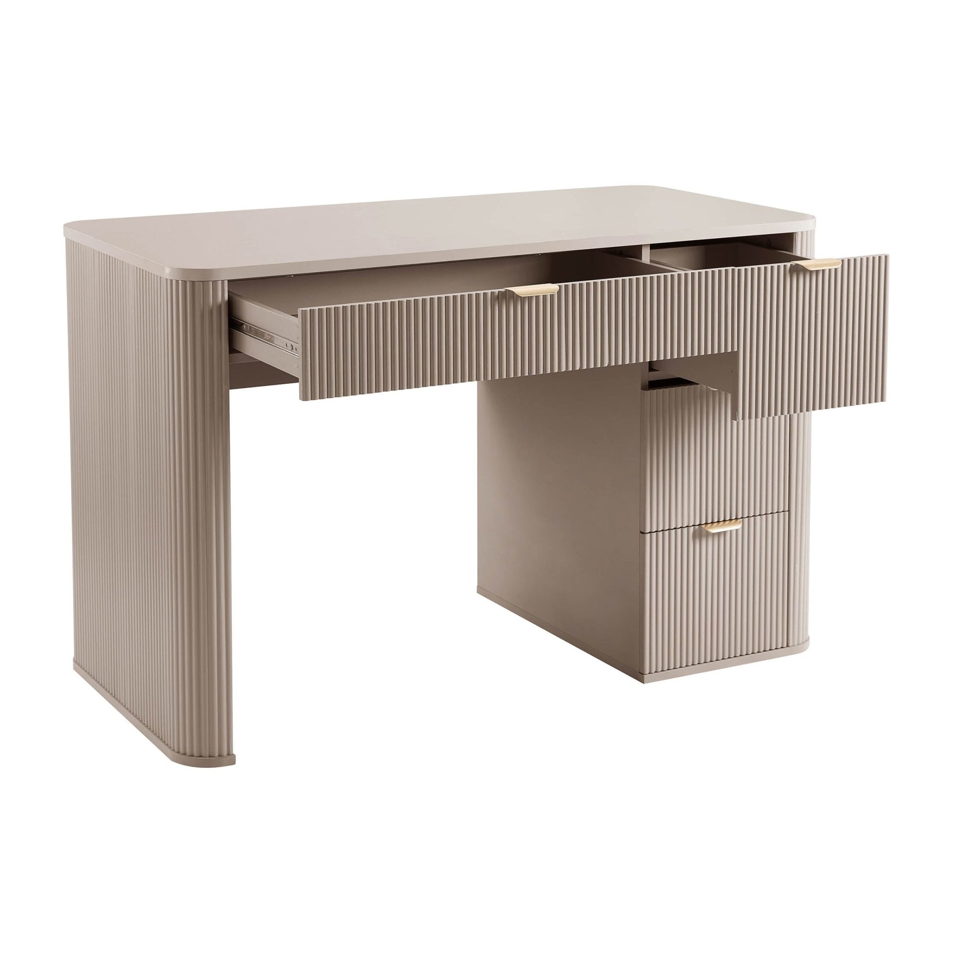 Hattie Large Dressing Table with Drawers - Taupe - DUSK