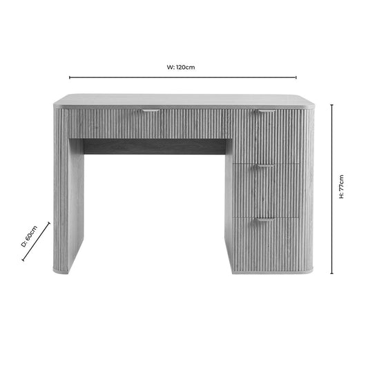 Hattie Large Dressing Table with Drawers - Taupe - DUSK
