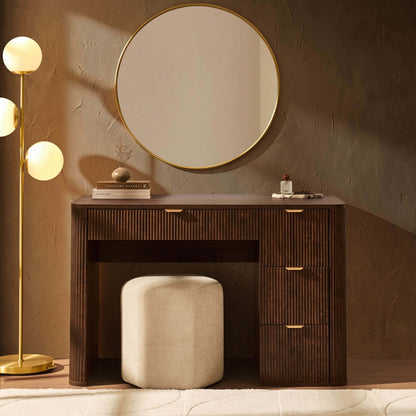 Hattie Large Dressing Table with Drawers - Walnut - DUSK