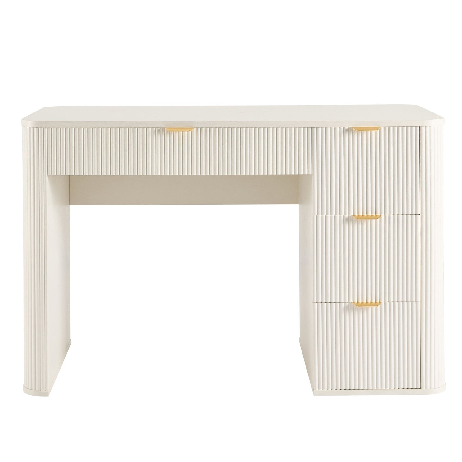 Hattie Large Dressing Table with Drawers - Warm White - DUSK