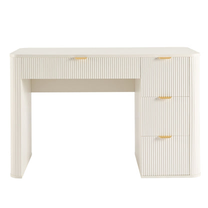 Hattie Large Dressing Table with Drawers - Warm White - DUSK