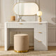 Hattie Large Dressing Table with Drawers - Warm White - DUSK