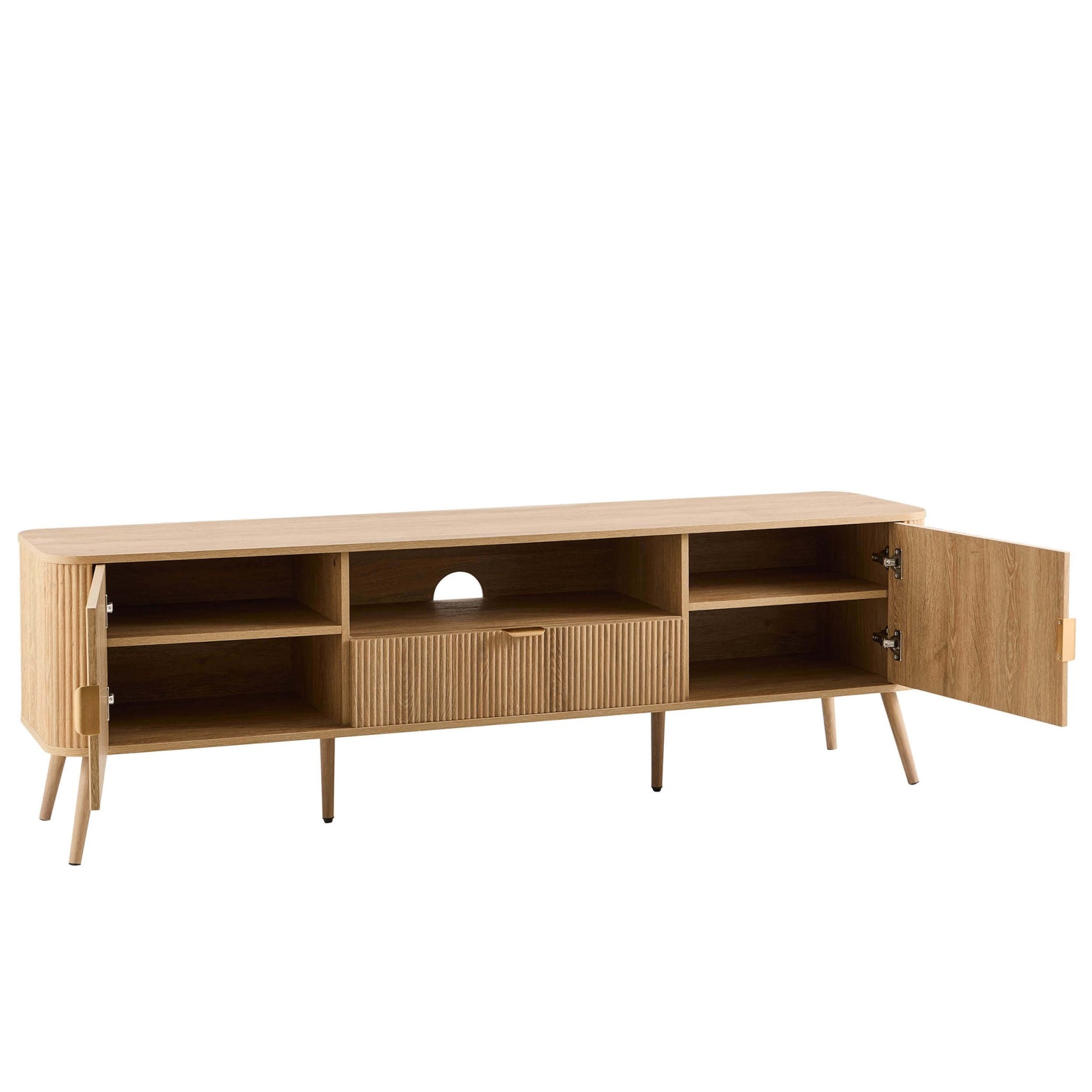 Hattie Large TV Unit for TVs up to 75" - Light Wood - DUSK
