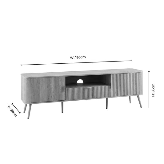 Hattie Large TV Unit for TVs up to 75" - Light Wood - DUSK