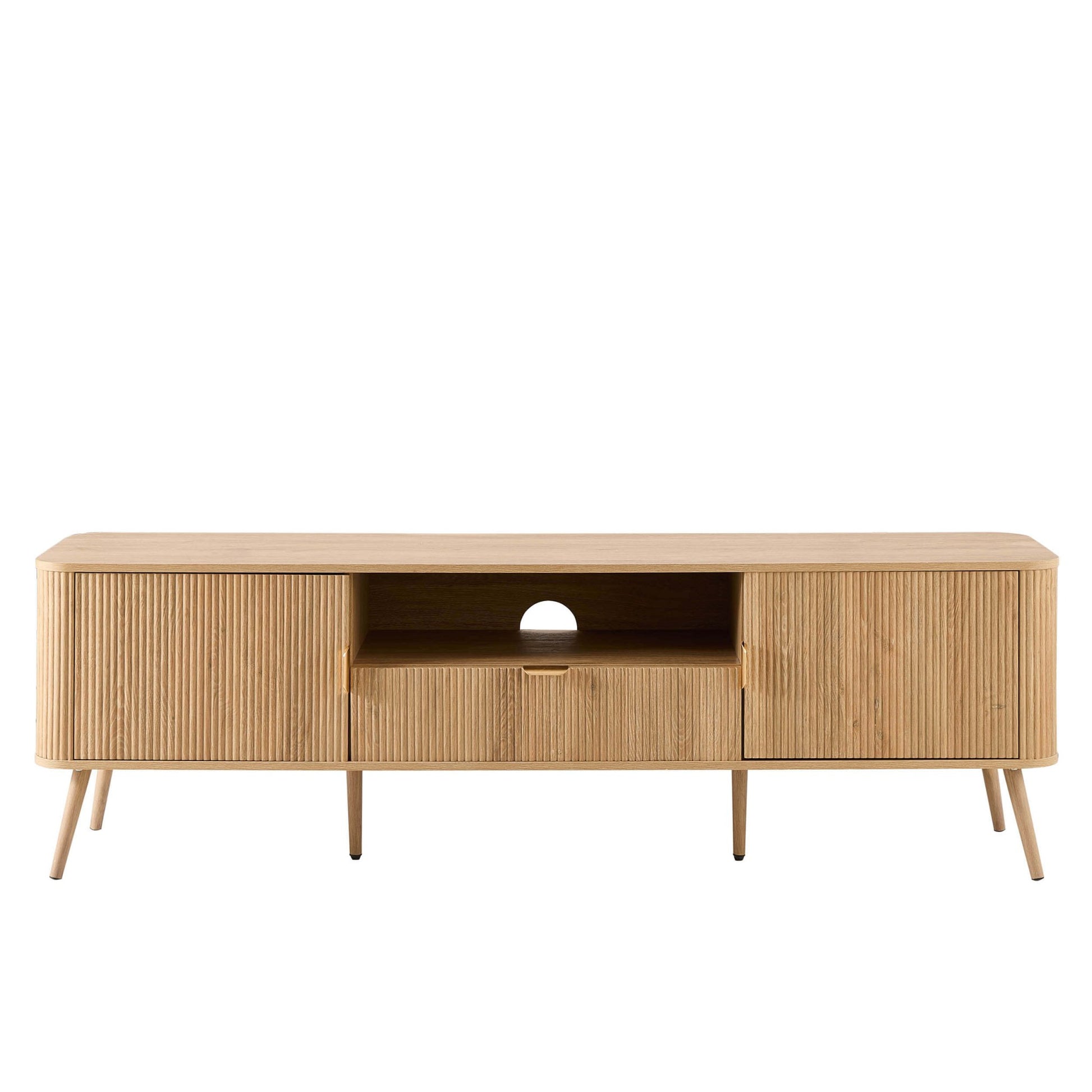 Hattie Large TV Unit for TVs up to 75" - Light Wood - DUSK