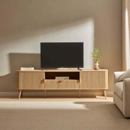 Hattie Large TV Unit for TVs up to 75" - Light Wood - DUSK