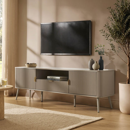 Hattie Large TV Unit for TVs up to 75" - Taupe - DUSK
