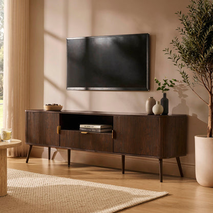Hattie Large TV Unit for TVs up to 75"- Walnut - DUSK