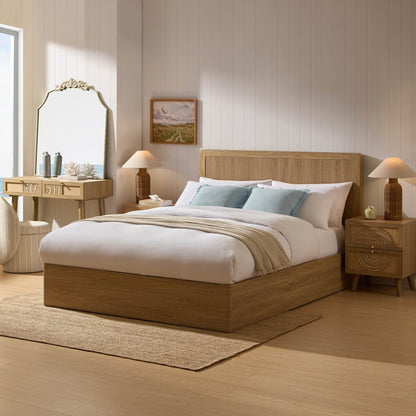 Hattie Ottoman Storage Bed - Light Wood - DUSK