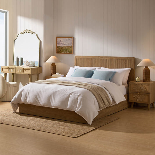 Hattie Ottoman Storage Bed - Light Wood - DUSK