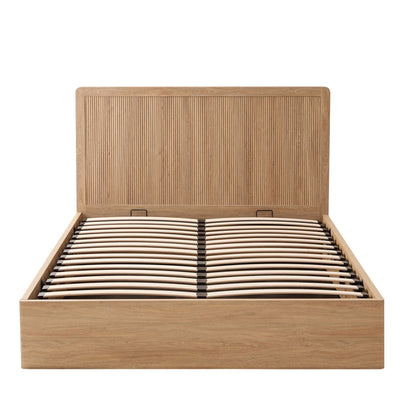 Hattie Ottoman Storage Bed - Light Wood - DUSK