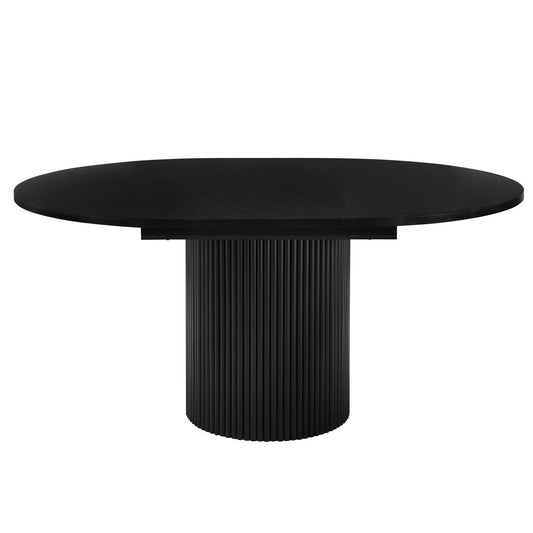 Hattie Oval Extendable 4 - 6 Seater Dining Table - Black - DUSK