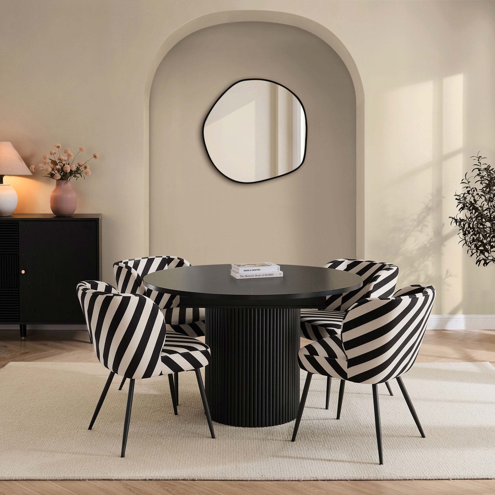 Hattie Oval Extendable 4 - 6 Seater Dining Table - Black - DUSK