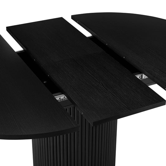 Hattie Oval Extendable 4 - 6 Seater Dining Table - Black - DUSK
