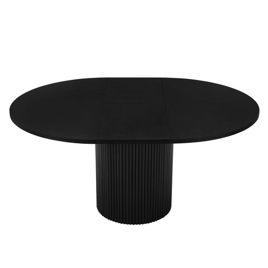 Hattie Oval Extendable 4 - 6 Seater Dining Table - Black - DUSK