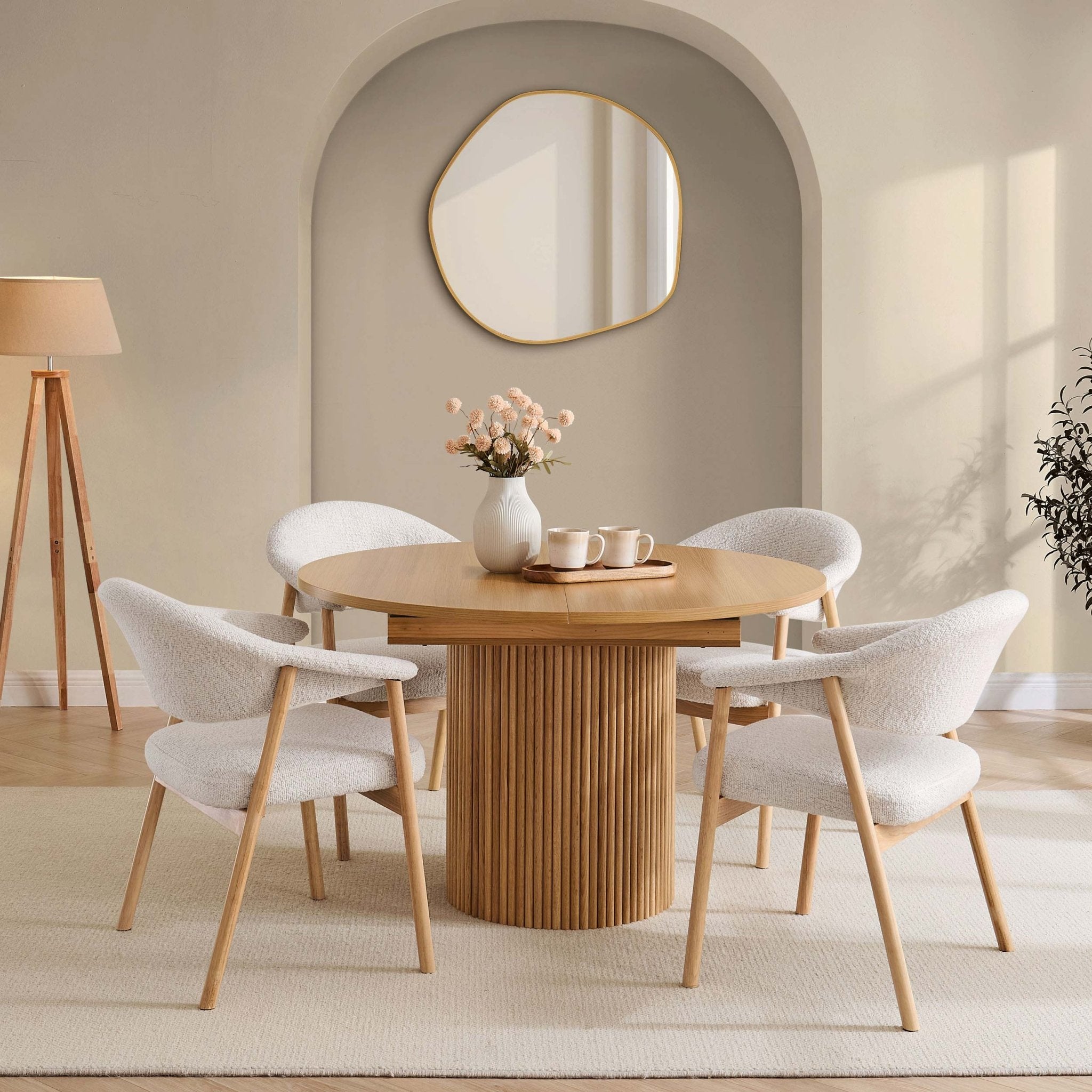 Hattie Oval Extendable 4 - 6 Seater Dining Table - Light Wood - DUSK