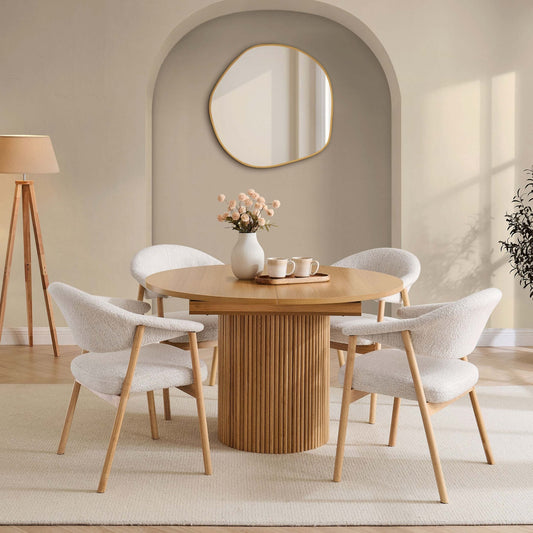Hattie Oval Extendable 4 - 6 Seater Dining Table - Light Wood - DUSK