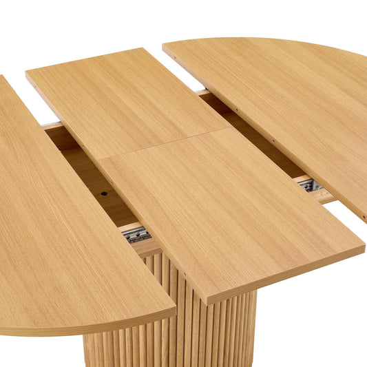 Hattie Oval Extendable 4 - 6 Seater Dining Table - Light Wood - DUSK