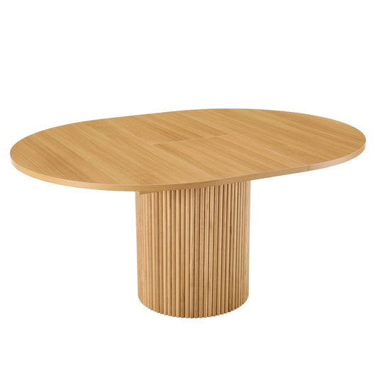 Hattie Oval Extendable 4 - 6 Seater Dining Table - Light Wood - DUSK