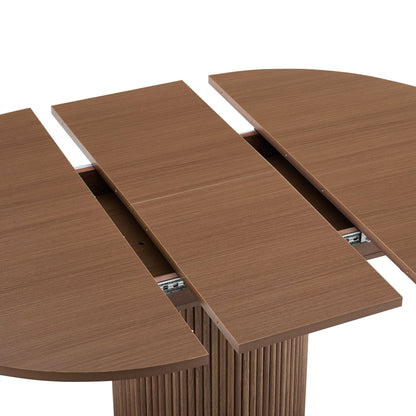 Hattie Oval Extendable 4-6 Seater Dining Table - Mid Wood - DUSK
