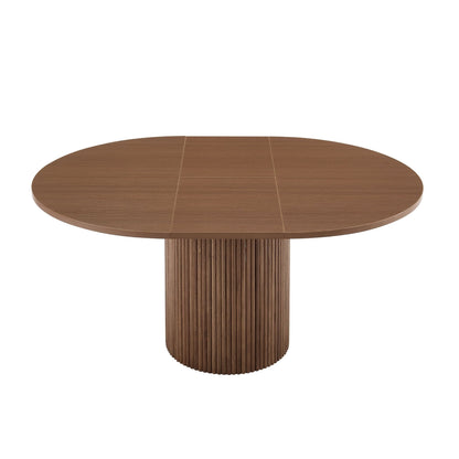 Hattie Oval Extendable 4-6 Seater Dining Table - Mid Wood - DUSK