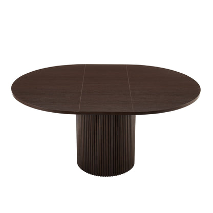 Hattie Oval Extendable 4-6 Seater Dining Table - Walnut - DUSK